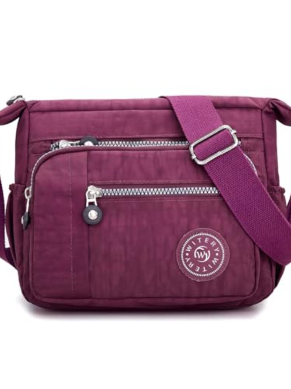 Water Resistant Nylon Crossbody Bag Multi Pocket Travel Shoulder Purse